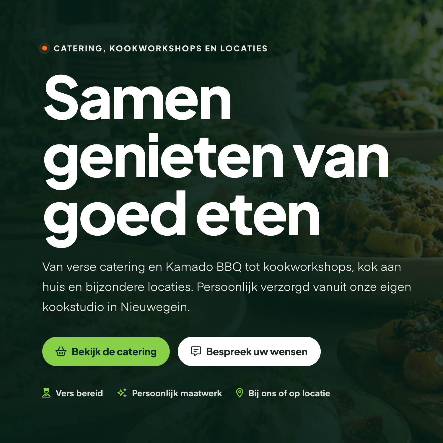 Professionele cateringwebsite gekoppeld aan CaterAssist